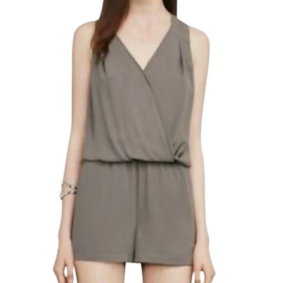 BCBGMAXAZRIA Thalia Romper Spanish Moss (Green) Size Medium - Picture 1 of 16